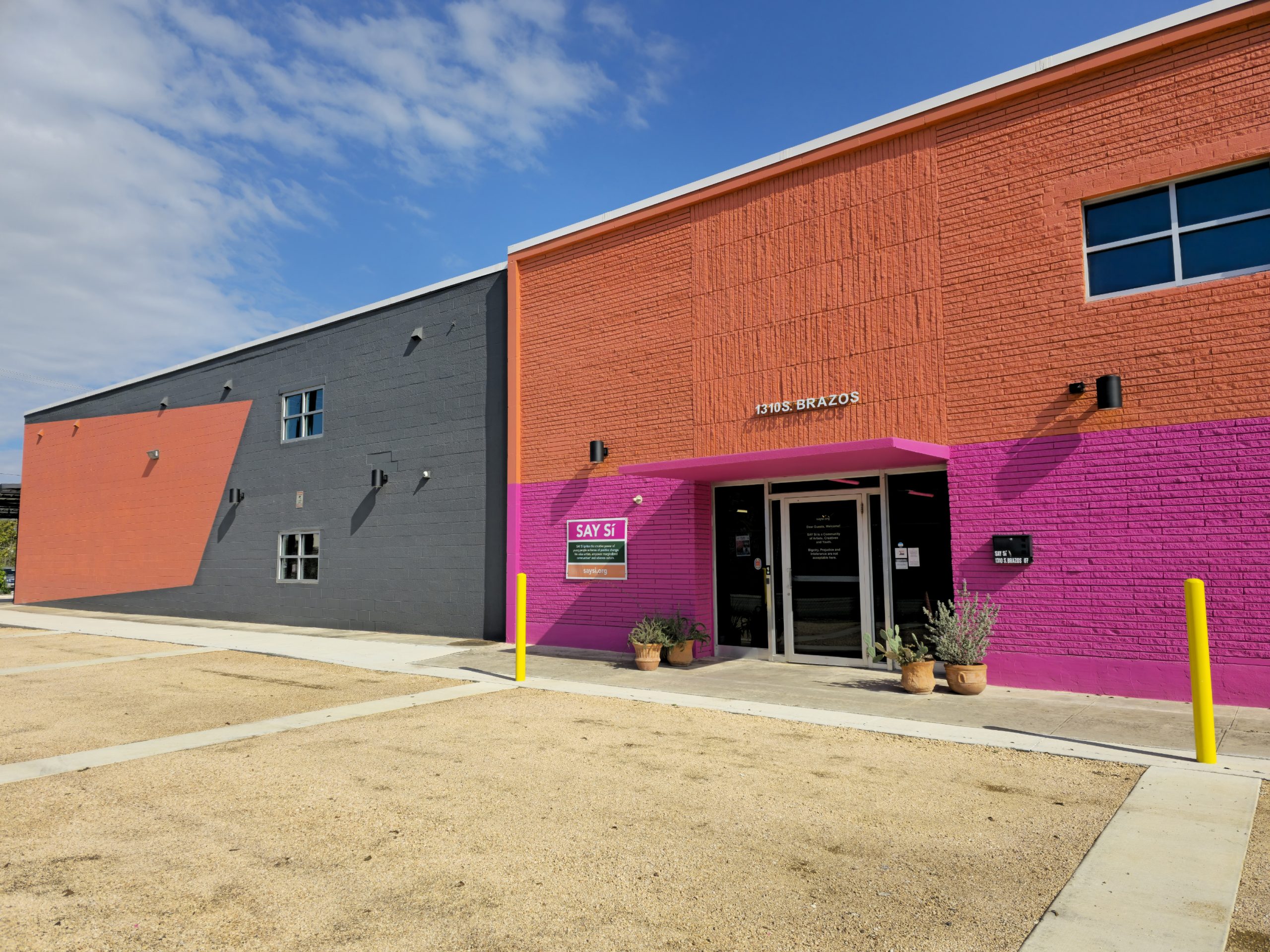This is a photo of the front entrance of the SAY Sí building, used for facility rentals.